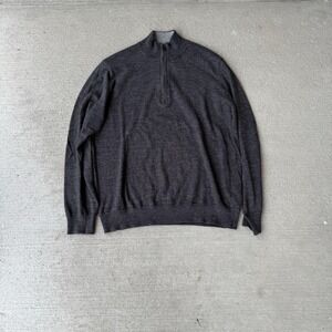 Faherty Mens 1/4 Zip Pullover Sweater Long Sleeve Knit Gray Size Medium